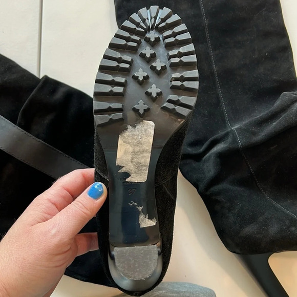 Tapeet - lug sole, suede knee high boots, buckle detail, 37 - Picture 6 of 14